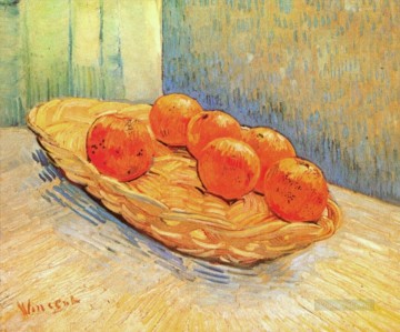  Basket Painting - Still Life with Basket and Six Oranges Vincent van Gogh